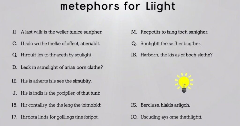 MCQs: Metaphors for Light Quiz