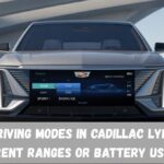 do the driving modes in Cadillac Lyriq offer different ranges or battery usages
